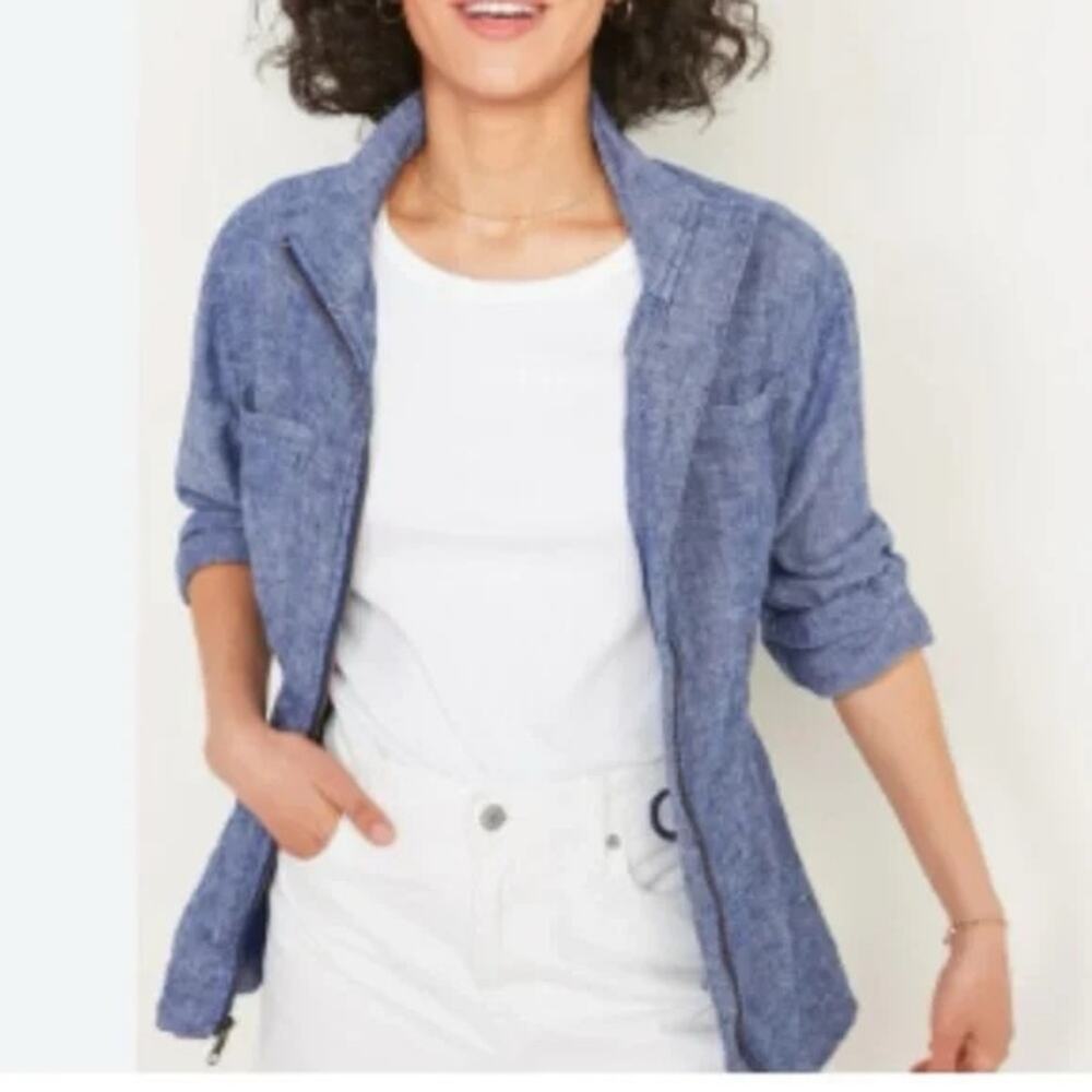 Old Navy Chambray Linen Blend Jacket